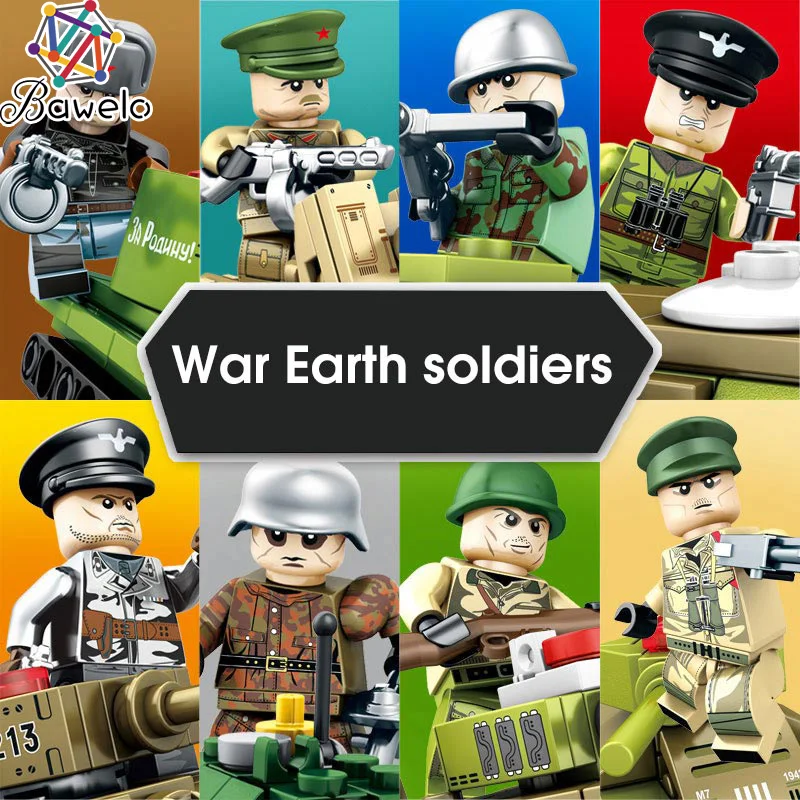 

Warfire Military Army soldiers Weapons Guns Figure WW2 Swat Team building Blocks Compatible Legoed City Police Kids Children toy