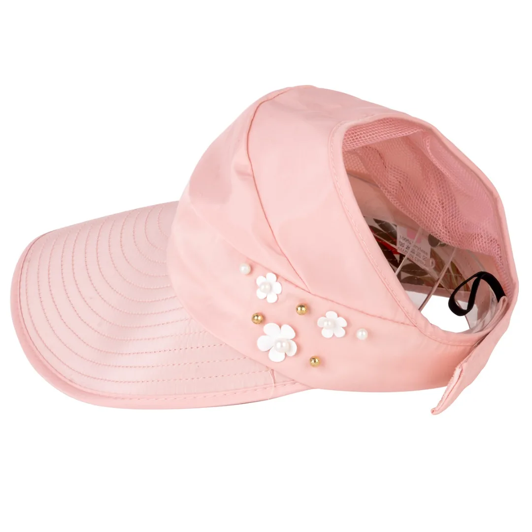 Summer Wide Brim Hat Visor Cap Foldable Fower Beach Sun Hat Women Outdoor Anti-UV hats BBYES