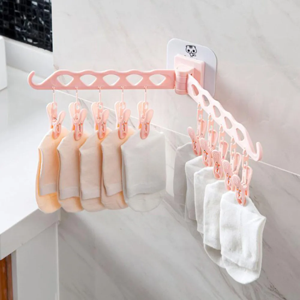 

Dual Clothes Hanger Folding Hook Coat Rack Wardrobe Organizer High Quality Housekeeping Container Organizers Hot Sale 2018 New