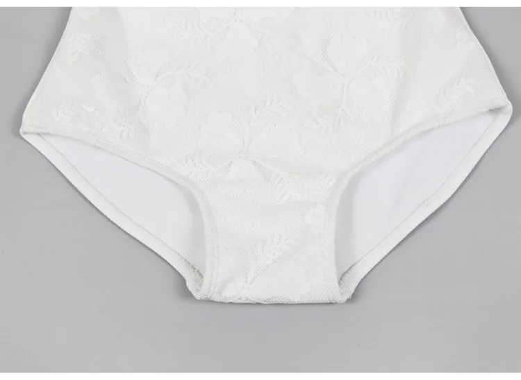 Цельный купальник 2019 сексуальный женский купальник женский новый белый кружевной ремень полый задний однотонный полиэстер пляжное платье