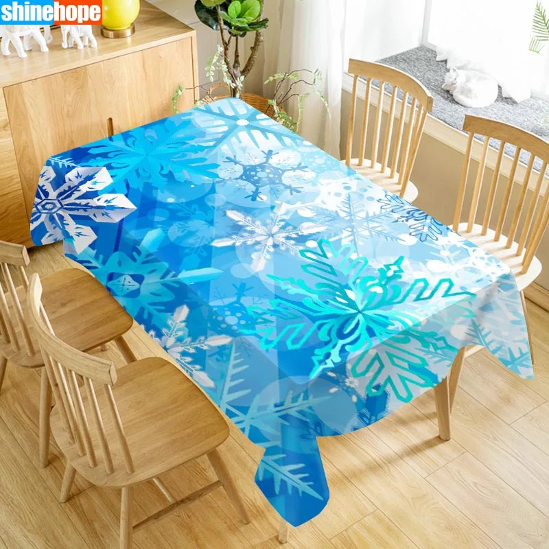 

Customize Tablecloth Christmas Element Oxford Cloth Dust-proof Rectangular Table Cover For Party Home Decor 100X140cm140x250cm