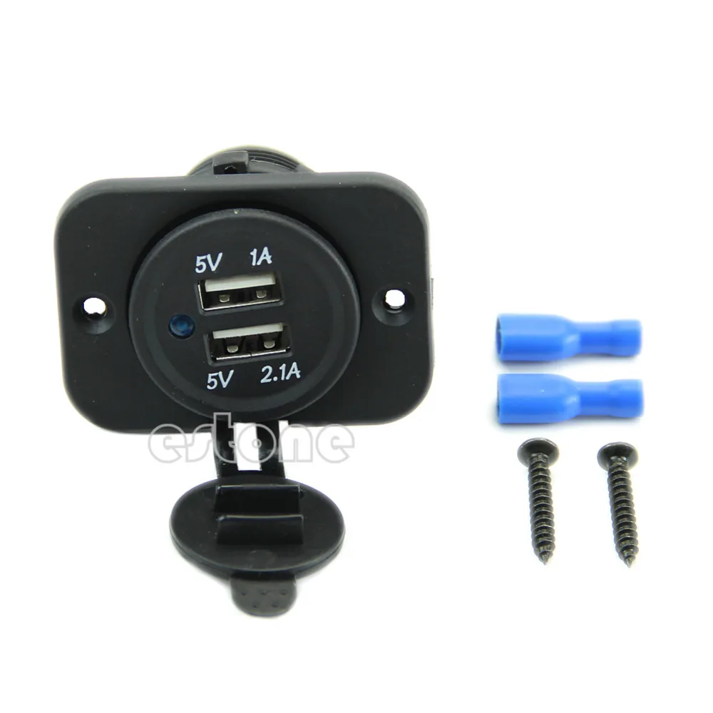 

1A & 2.1A Charger Port Socket For Car Boat Motorcycle 12 volt Duel 2 USB Outlet