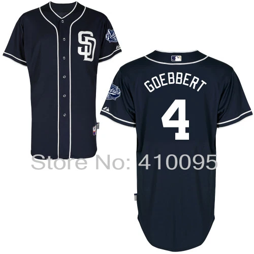 San Diego Padres 4 Jake Goebbert Custom Baseball Home Road