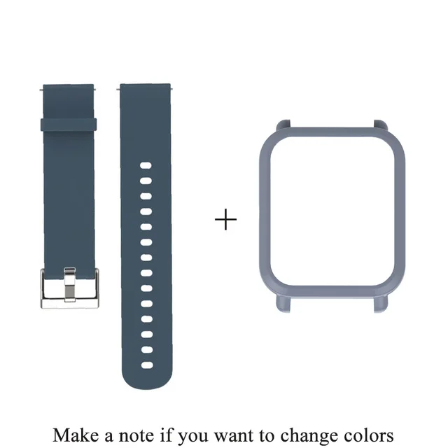 Силиконовый защитный чехол Mijobs 20 мм для Xiaomi Huami Amazfit Bip BIT PACE Lite Youth Smartwatch Браслет ремешок - Цвет: midnight blue set