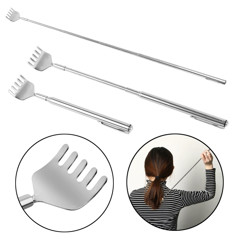 

1PC Practical Handy Telescopic Extendable Back Scraper Steel Pen Clip Spine Plug Pocket Scratch Massage Makeup Tools Kit