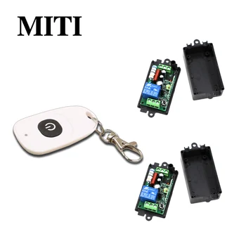

Hot Sales AC110V 220V 1CH RF Wireless Remote Control Switch System 1pcsTransmitter +2pcsReceiver with Black Case MITI 315/433mhz