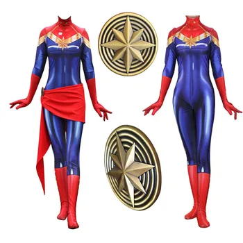 

Movie Anime Captain Marvel Carol Danvers Avengers Cosplay Costume Superhero Zentai Halloween Carnival Party For Adult Women Kids