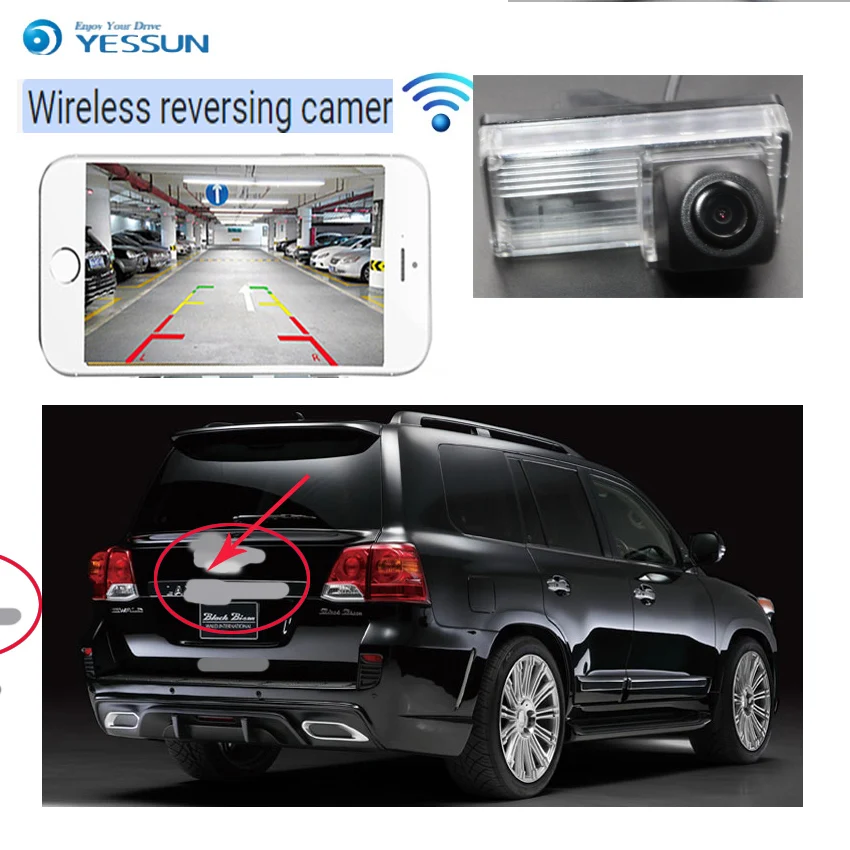 

YESSUN New Arrival! For Toyota land Cruiser 200 LC200 2010~2014 wireless car reversing camera waterproof Full HD CCD