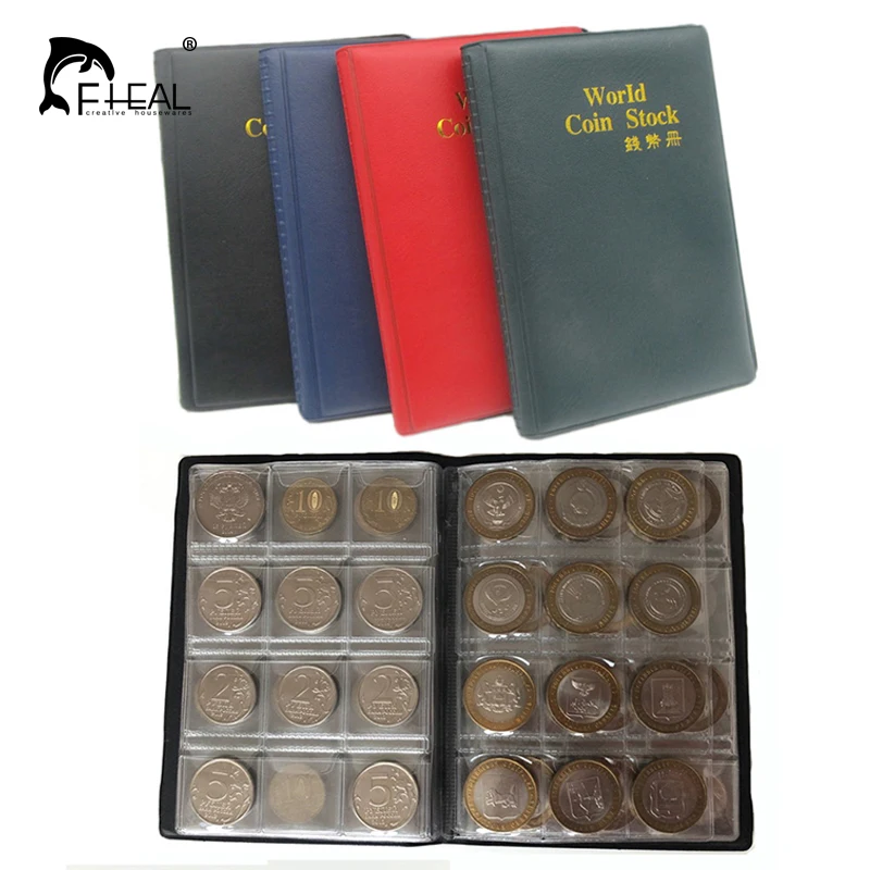 

60/120 Pockets Coins Album Collection Book Penny Coin Storage Album Book Collecting Coin Holders for Collector Gifts Supplies