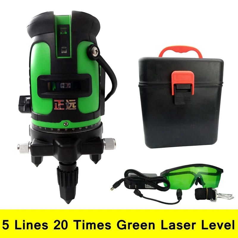 

5 Lines 20 Times Green Laser Level 360 Degree Self-leveling Outdoor Laser Line Measurement Diagnostic-Tool Lazer Level Tools