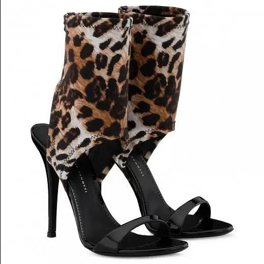 

Leopard Women Sandals Thin Heels Rome Slip-on Gladiator Sandals Open Toe Fashion Narrow Band Summer Sandals Plus Size Customized