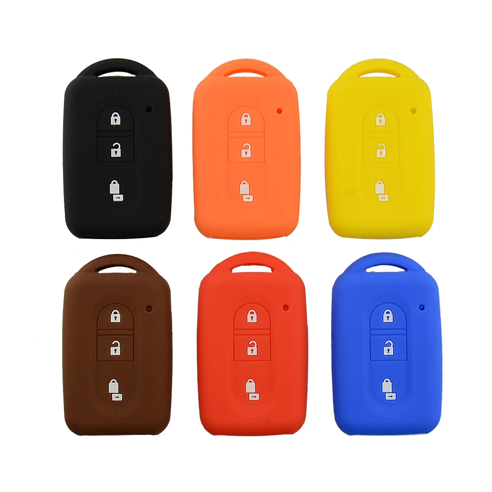 

Colorful Silicone Soft Skin Rubber 3 Buttons Smart Card Car Key Fob Case Cover For Nissan Duke MICRA QASHQAI JUKE X-Trail NAVARA