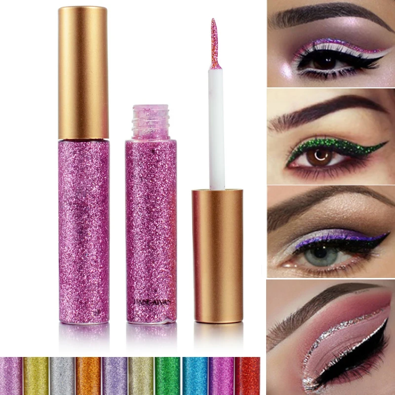 

Fashion 10Colors 1PC Makeup Metallic Shiny Smoky Eyes Eyeshadow Waterproof Glitter Eyeliner Cosmetics
