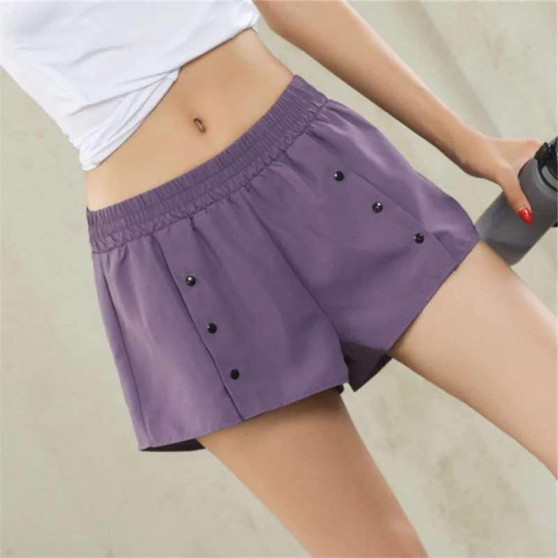 

Fashion Design Women Sport Shorts Yoga Fitness Running Workout GYM Black White Color Double Layer Fashion Sport Underwear Female