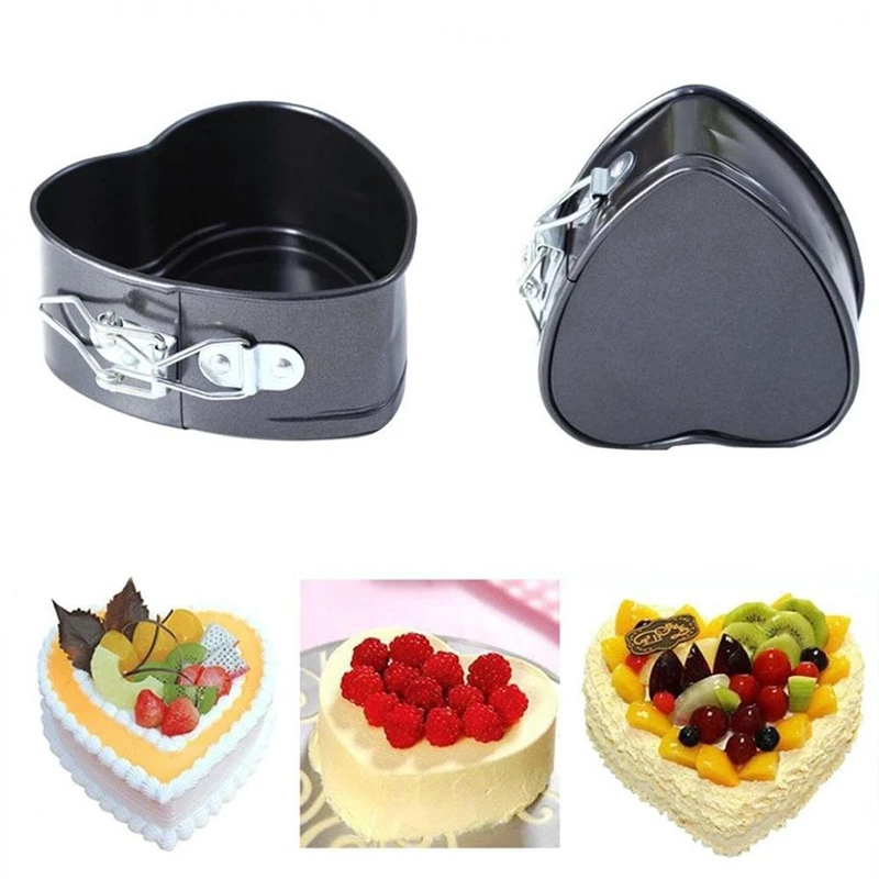 

VOGVIGO 1pc Non-Stick Love Heart Shape Cake Pan Tin Mold Cheese Bread Jelly Tray DIY Cake Baking Tools Carbon Steel Bakeware