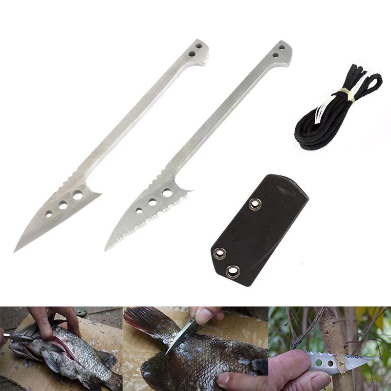 

Fish Scale Flake bushcraft Sheath Outdoor Serrated fillet Stainless Steel Harpoon Blade k Kydex Survive Tool Camp Kit Hunt