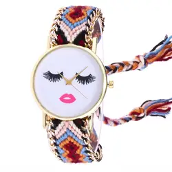 Для женщин трикотажные Плетеный ремешок браслет с кварцевым циферблатом наручные часы Free Dropping montre homme нержавеющая сталь au2