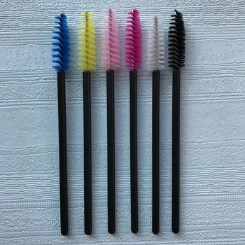 

5000 pcs Micro Nylon Brush Mascara Wands Nylon Tip Black Handle End Mix Color Brushes Eyelash extension Grafting Eyelash Make up