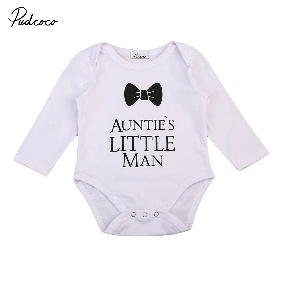 Pudcoco тетя маленького человека nebworn для маленьких мальчиков Симпатичные длинным рукавом хлопок боди Детские комбинезоны одежда