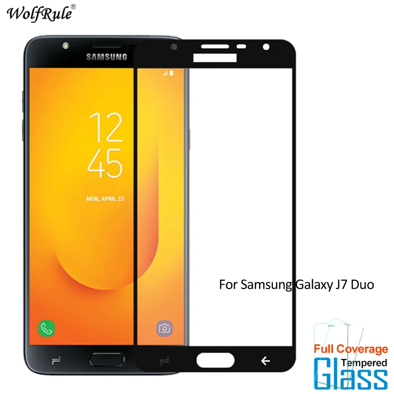 2 шт для стекла Samsung Galaxy J7 Duo защита экрана закаленное стекло полная пленка
