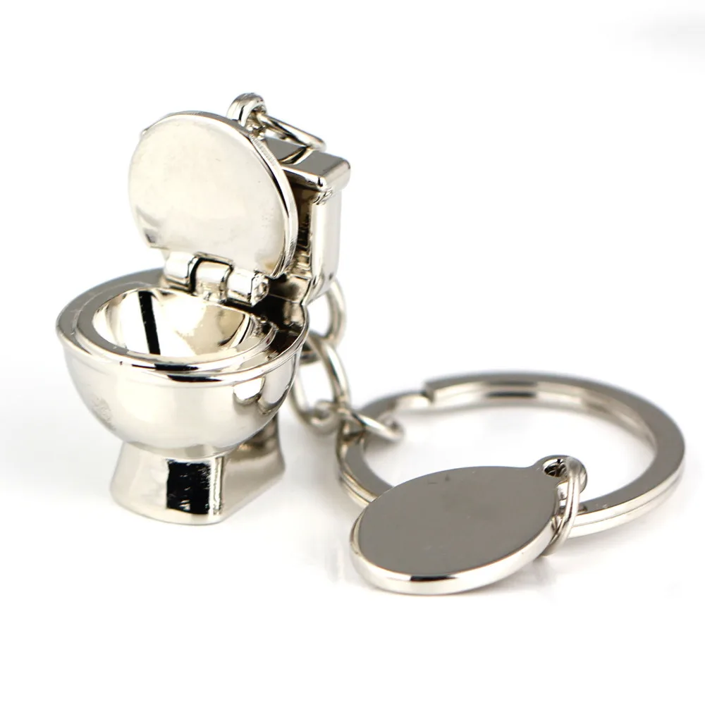 10PCS Close Stool Toilet Model Keychain Creative Funny Like Real One