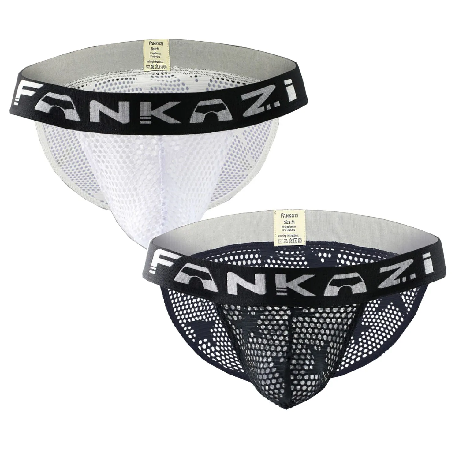 

Sexy Underwear Men Star Mesh Briefs Shorts Man High Fork Low-rise U Convex Pouch Underpants