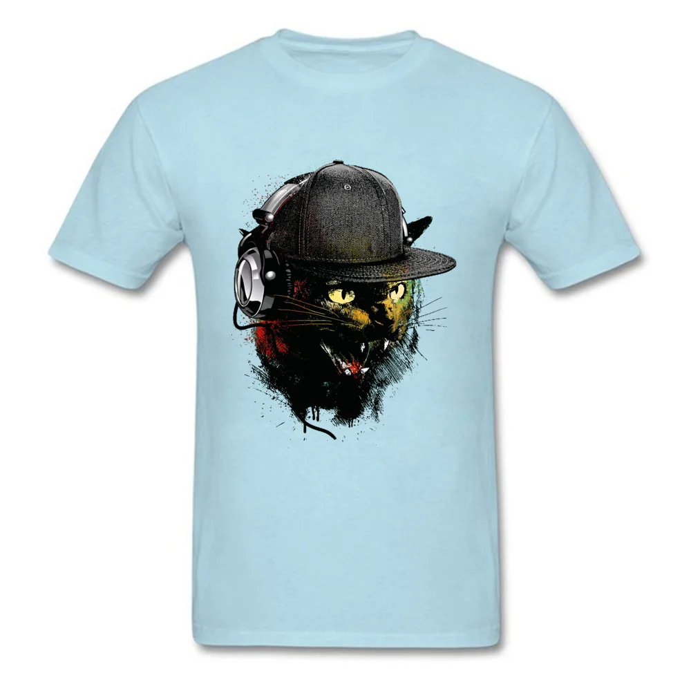 Dj-Kitten-Cat0621 100% Cotton Fabric Tops Shirts for Men Customized T-shirts Hip hop Classic Crewneck Tees Short Sleeve Dj-Kitten-Cat0621 light