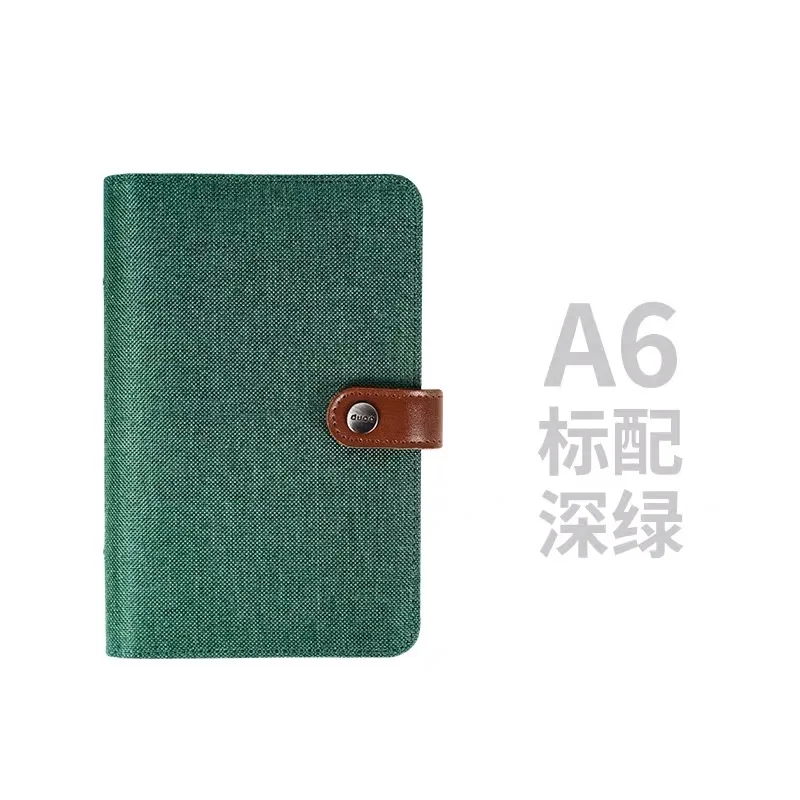 Yimi A5A6 тетрадь красочные ткань крышка простой, маленький, binder планировщик с внутренней страницы - Цвет: green