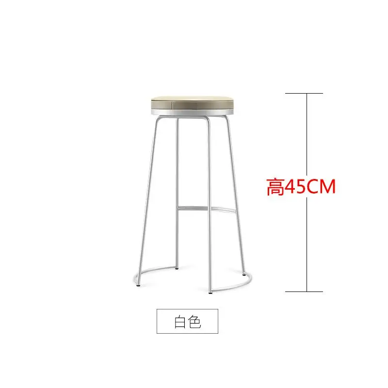 New Nordic Bar Stool Modern Minimalist Bar Stool Wrought Iron Front Desk High Stool Tea Shop Plug In Electric Wind Chair - Цвет: High45cm2