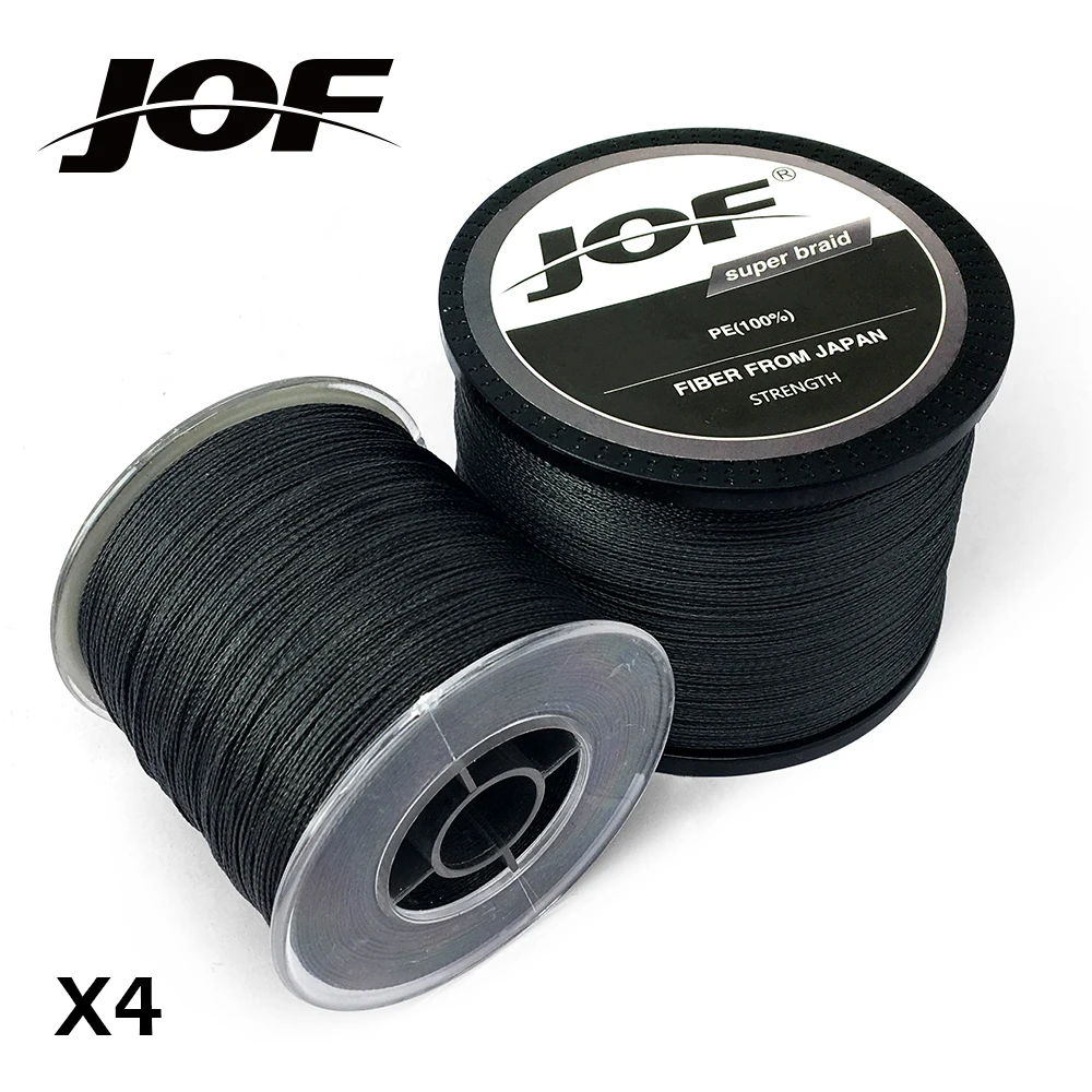 JOF 4 السواحل 100 متر 300 متر 500 متر 1000 متر PE الأسود مضفر خيط صنارة الصيد البحر المالحة الكارب الصيد نسج سوبر قوي