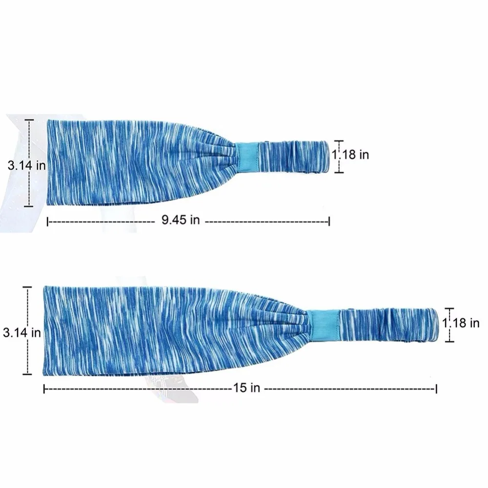 Быстросохнущая спортивная повязка для головы с защитой от пота, широкий впитывающий пот, повязка для волос, шарф для фитнеса, йоги, бега