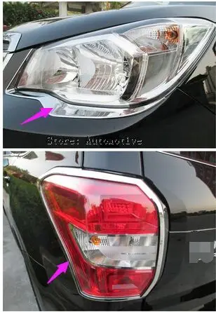 

ABS Chrome Front + Rear light lamp cover trim 4PCS for Forester 2013 2014