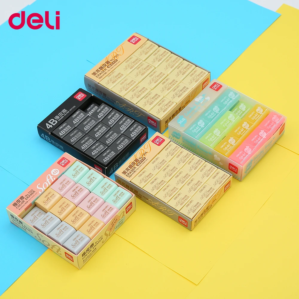 Deli 4B резиновые ластики для карандашей 1 шт./компл. цветные мягкие прочные