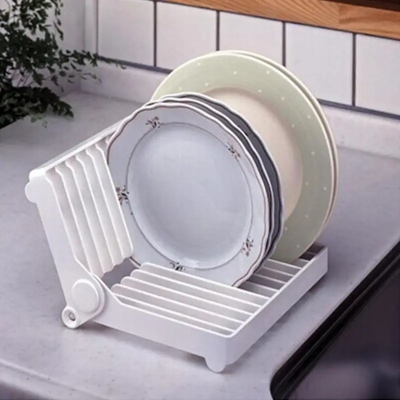 Kitchen Foldable Dish Drying Rack Organizer Fashionable Atmosphere Simple and Generous Cooking Dish Tray Tableware Shelf