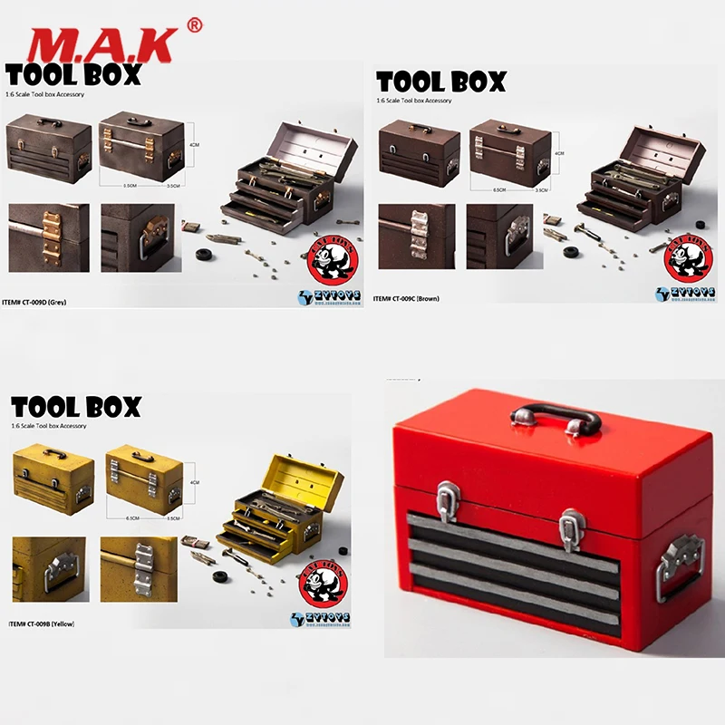 

4 colors 1/6 Scale Tool Box Accessory CT-009 A/B/C/D Figure Model With Box Model for 12 inches Action Figures