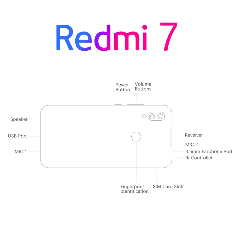 Оригинальный Xiaomi Redmi 7 4 Гб 64 мобильный телефон 6 26 ''Snapdragon 632 двойная камера 12MP +