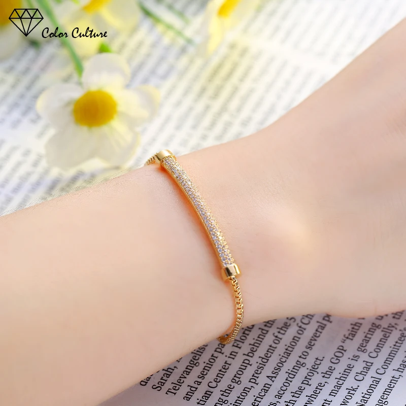 Factory Direct Sales Jewelry Wholesale Fine Gold Bracelet Cubic