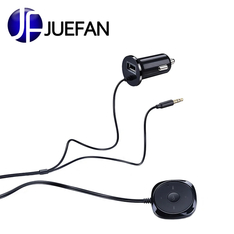 

new FM Transmitter Bluetooth Hands-free Car Kit +3.5 mm AUX Music Receiver fm modulators for Cars usb Charger free del