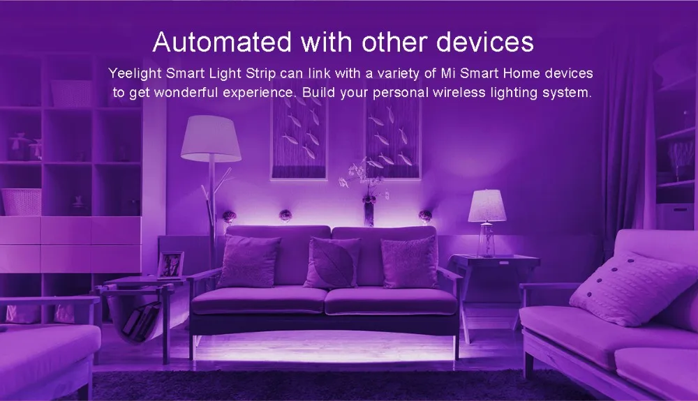 Xiao mi Yeelight светодиодный RGB умный свет Wifi mi App пульт дистанционного управления Красочный 2 м DIY полоса лампа для умного домашнего использования
