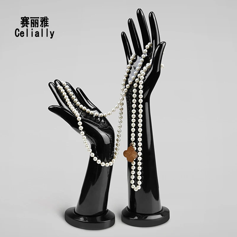 

Two Pieces Black New Mannequin Hand Female Display Model Hand Plastic Hand Mannequin For Jewelry And Glove Display