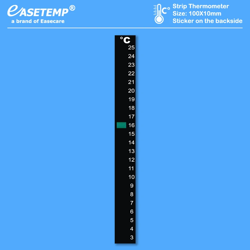 

Thermometer Strip with Sticker on the backside, 3-25 degree in Celsius scale, 1000pcs/lot, Free Shipping by DHL