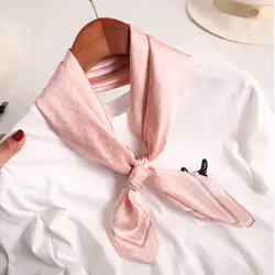 Элитный бренд 2019 Новая мода Летний Шелковый шарф для Для женщин/дамы печать квадратный пляжный Хиджаб Женский фуляр 70*70 см
