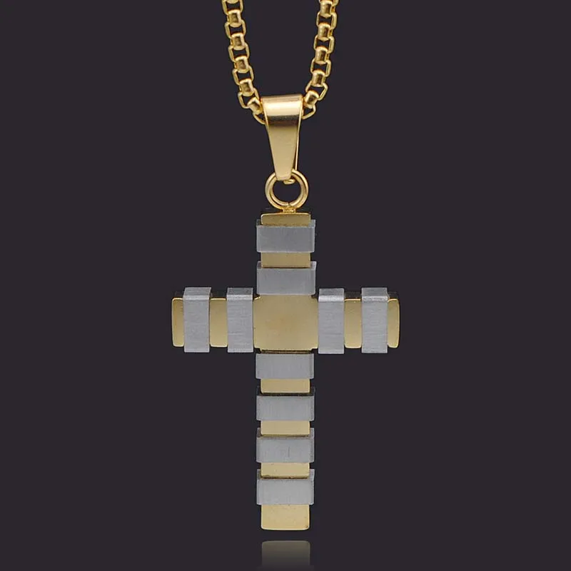 

ATGO Best Selling Stainless Steel Unique Personality Women's Cross Pendant Necklace Men's Valentine's Gift Best Choice BP893