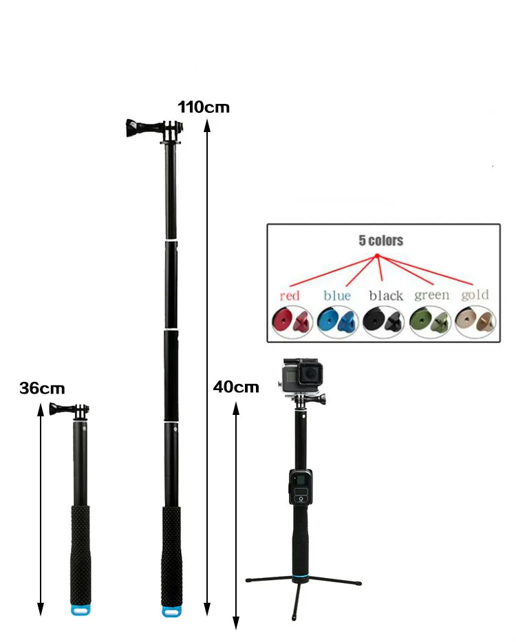 

Extendable handhead gopro monopod mount adapter for gopro HERO5 hero 5 3 4 SJCAM sj4000 sj6000 xiaoyi action camera accessory