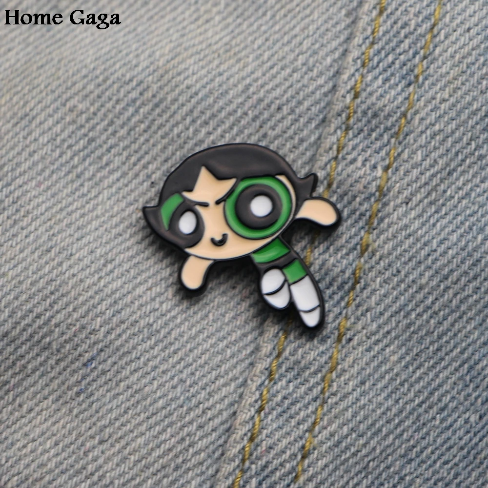 Homegaga The Powerpuff девушки мультфильм цинк шпильки парная одежда рюкзак жакет медаль за нашивка на рубашку броши для мужчин и женщин D0924