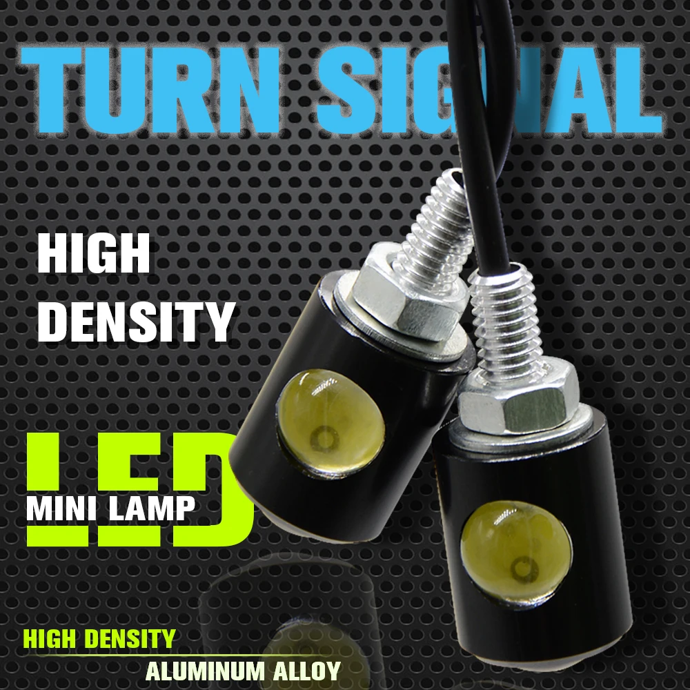 Universal 12V Motorcycle Turn Signal Light silver Light LED Decorative Lamp For kawaskai suzuki KTM Honda Yamaha Benelli Ducati