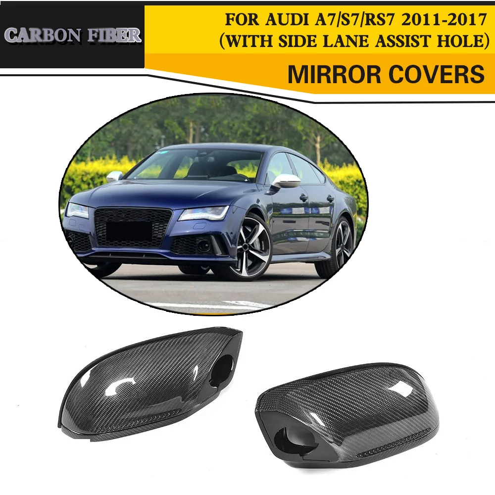 Special Offers Koolstofvezel Auto Vervanging Auto achteruitkijkspiegel Covers caps Shell Voor Audi A7 S7 S Line RS7 Hatchback 4 Deur 2011-2017