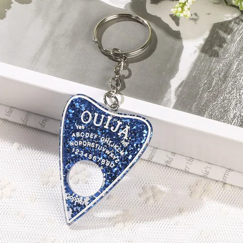 1 шт. Ouija planchette блестящая смола брелок-Шарм Ouija брелок Ouija доска Брелок Сумочка талисманы для женщин - Цвет: dark blue