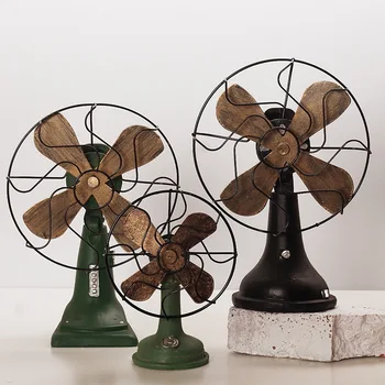 

Retro Nostalgic Fan Ornaments Home Decoration Accessories Vintage Fan Miniature Europe Style Figurines Home Decor Gifts Ornament