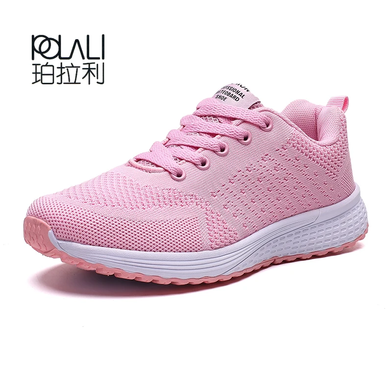 pink mesh trainers